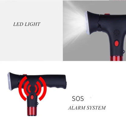 LED light and SOS alarm system close-up